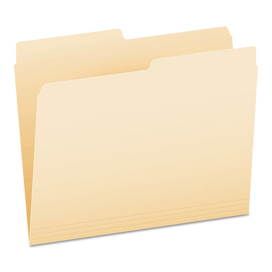 Pendaflex Manila File Folders, 1/2-Cut Tabs: Assorted, Letter Size, 0.75" Expansion, Manila, 100/Box (75212)