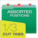 Pendaflex File Folders with Erasable Tabs, 1/3-Cut Tabs: Assorted, Letter Size, Assorted Colors, 30/Pack (84370)