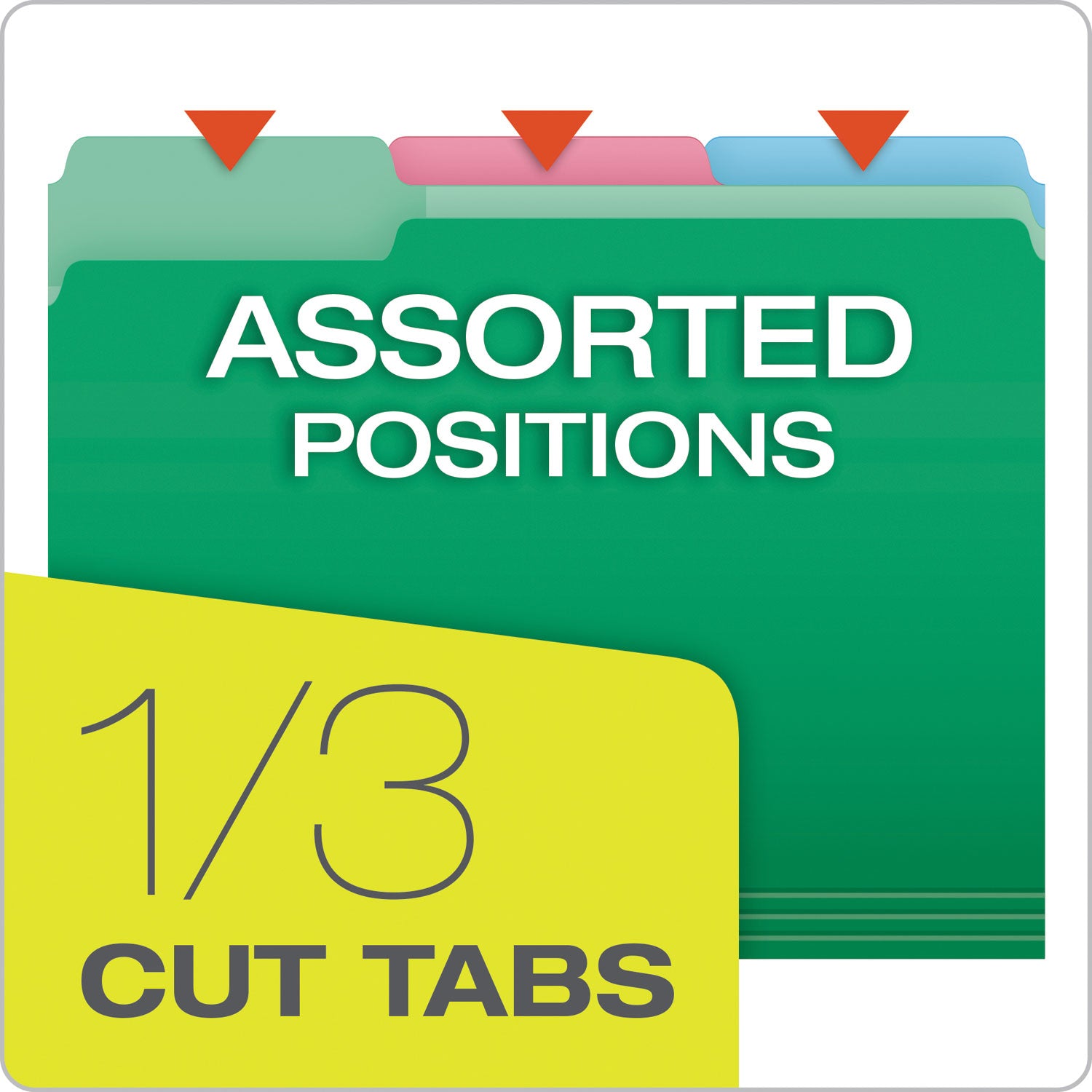 Pendaflex File Folders with Erasable Tabs, 1/3-Cut Tabs: Assorted, Letter Size, Assorted Colors, 30/Pack (84370)