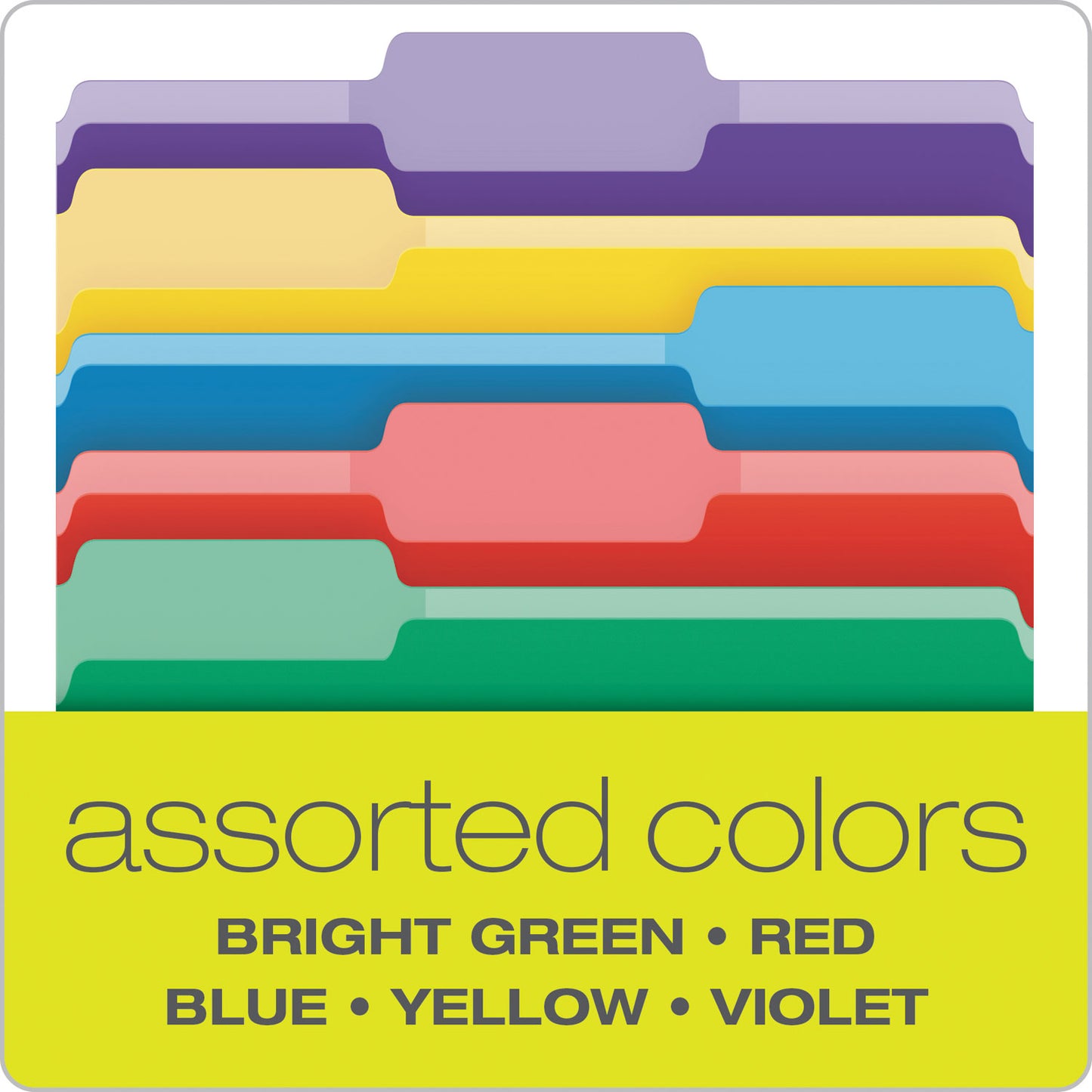 Pendaflex File Folders with Erasable Tabs, 1/3-Cut Tabs: Assorted, Letter Size, Assorted Colors, 30/Pack (84370)