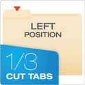Pendaflex Manila File Folders, 1/3-Cut Tabs: Assorted, Letter Size, 0.75" Expansion, Manila, 100/Box (75213)