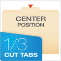 Pendaflex Manila File Folders, 1/3-Cut Tabs: Center Position, Letter Size, 0.75" Expansion, Manila, 100/Box (752132)