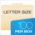 Pendaflex Manila File Folders, 1/3-Cut Tabs: Center Position, Letter Size, 0.75" Expansion, Manila, 100/Box (752132)
