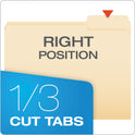Pendaflex Manila File Folders, 1/3-Cut Tabs: Right Position, Letter Size, 0.75" Expansion, Manila, 100/Box (752133)