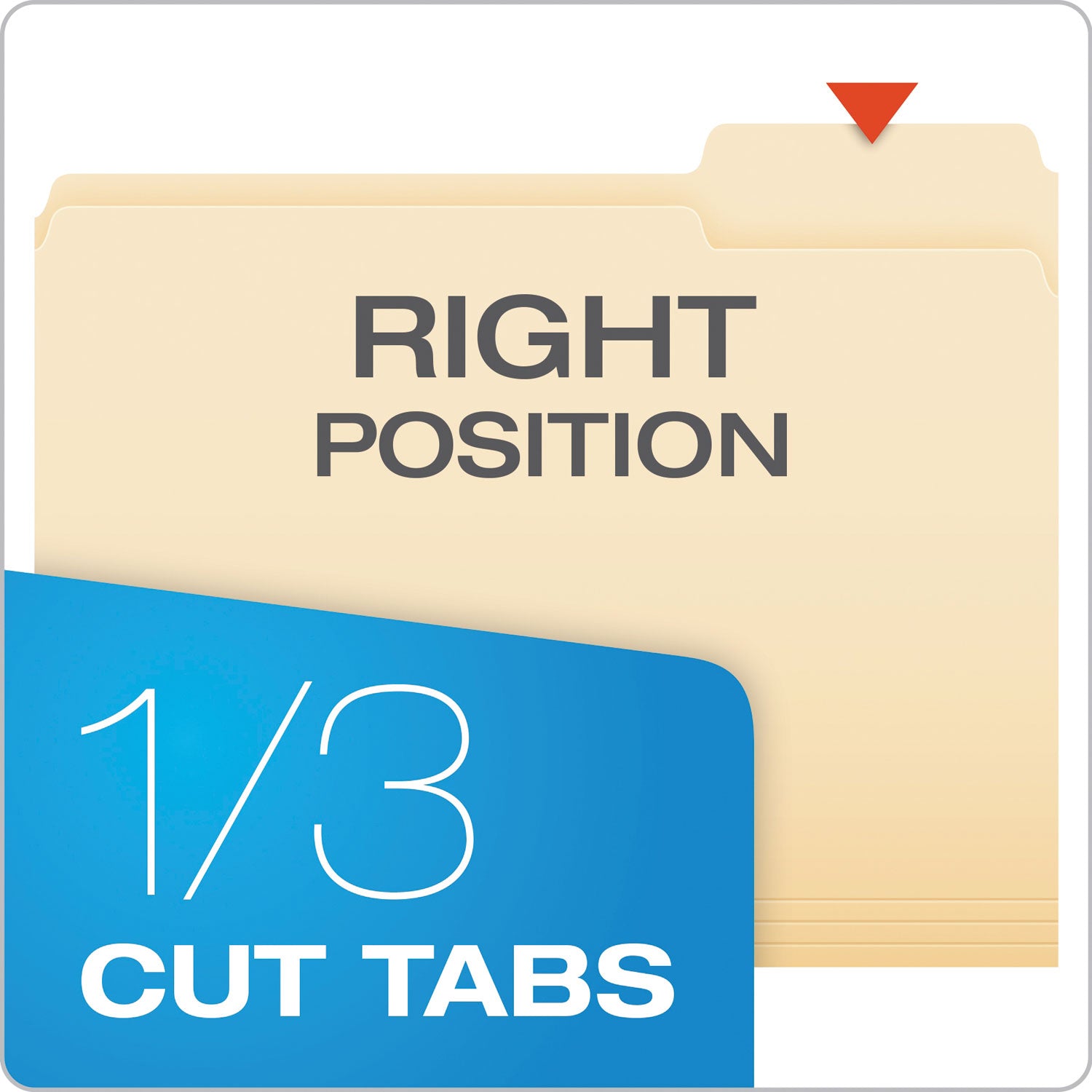 Pendaflex Manila File Folders, 1/3-Cut Tabs: Right Position, Letter Size, 0.75" Expansion, Manila, 100/Box (752133)