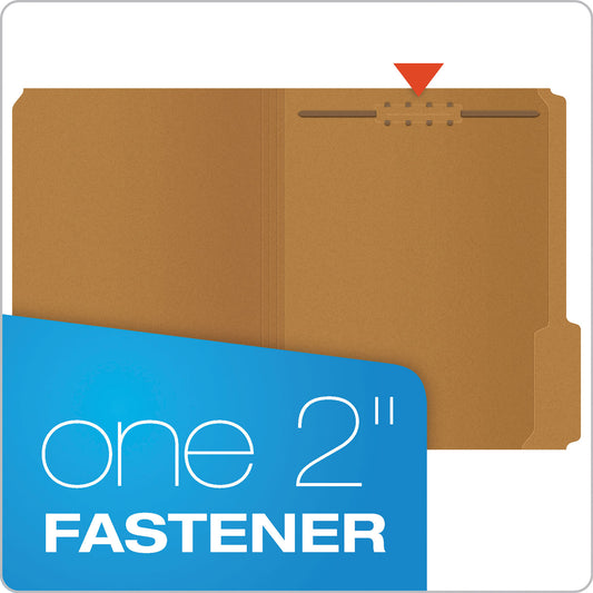 Pendaflex Kraft Fastener Folders, 1/3-Cut Tabs, 1 Fastener, Letter Size, Kraft Exterior, 50/Box (FK211)