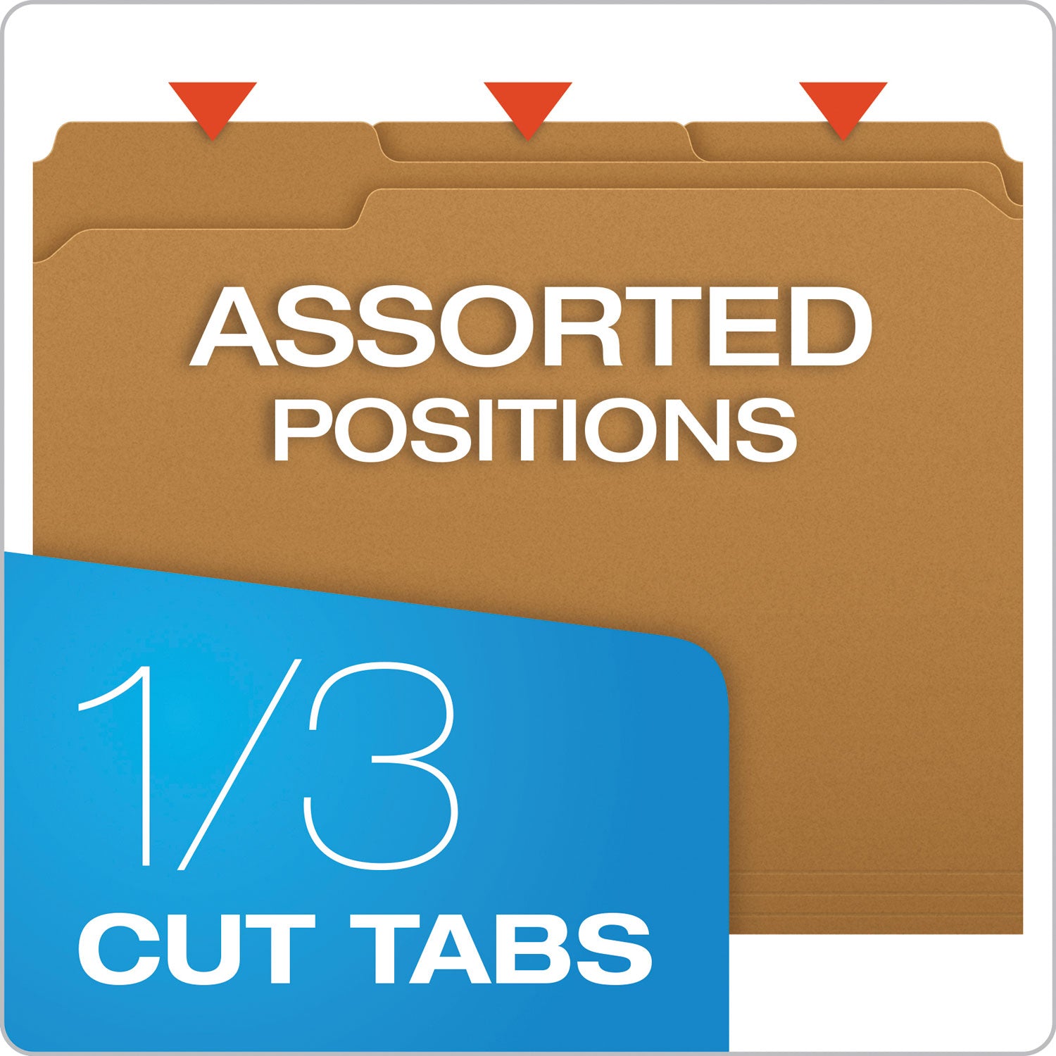 Pendaflex Kraft Fastener Folders, 1/3-Cut Tabs, 1 Fastener, Letter Size, Kraft Exterior, 50/Box (FK211)