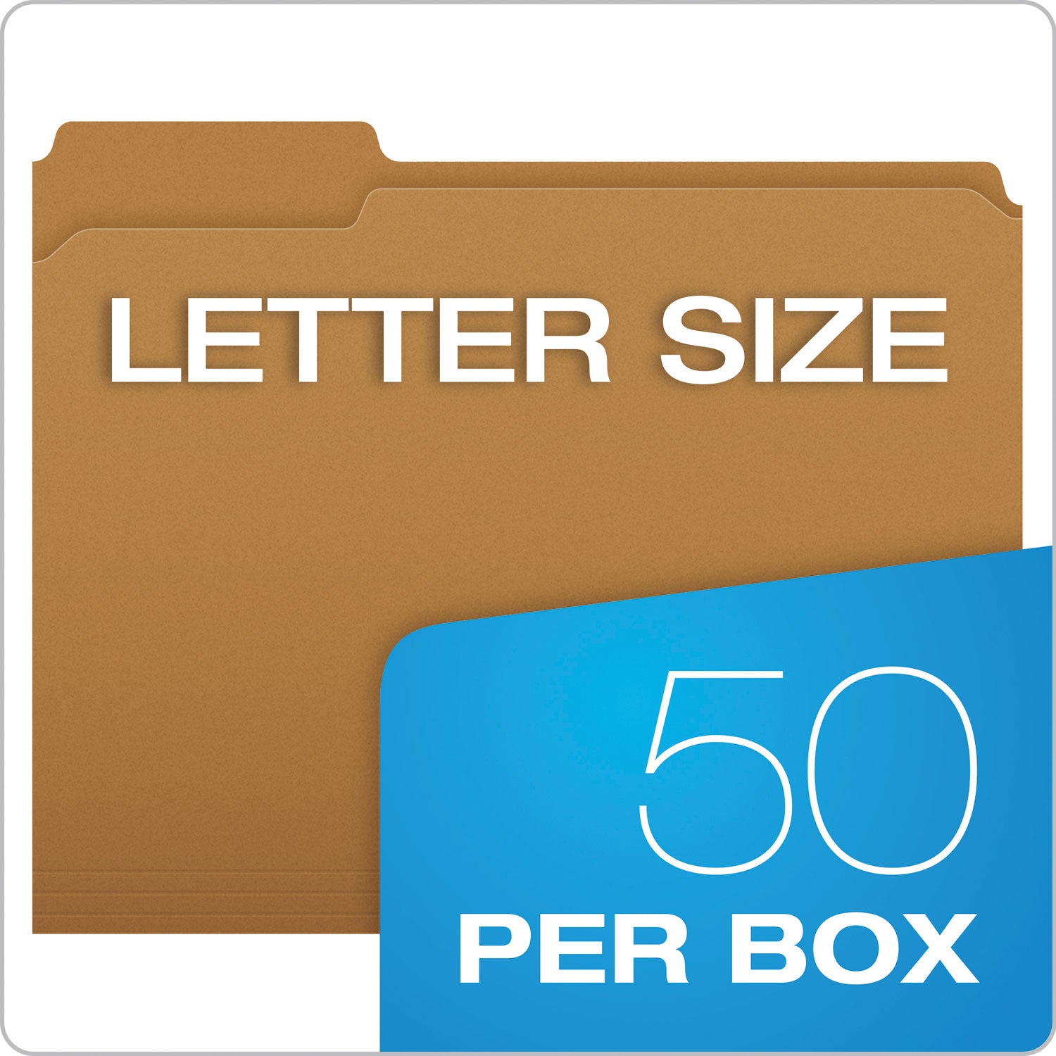 Pendaflex Kraft Fastener Folders, 1/3-Cut Tabs, 1 Fastener, Letter Size, Kraft Exterior, 50/Box (FK211)