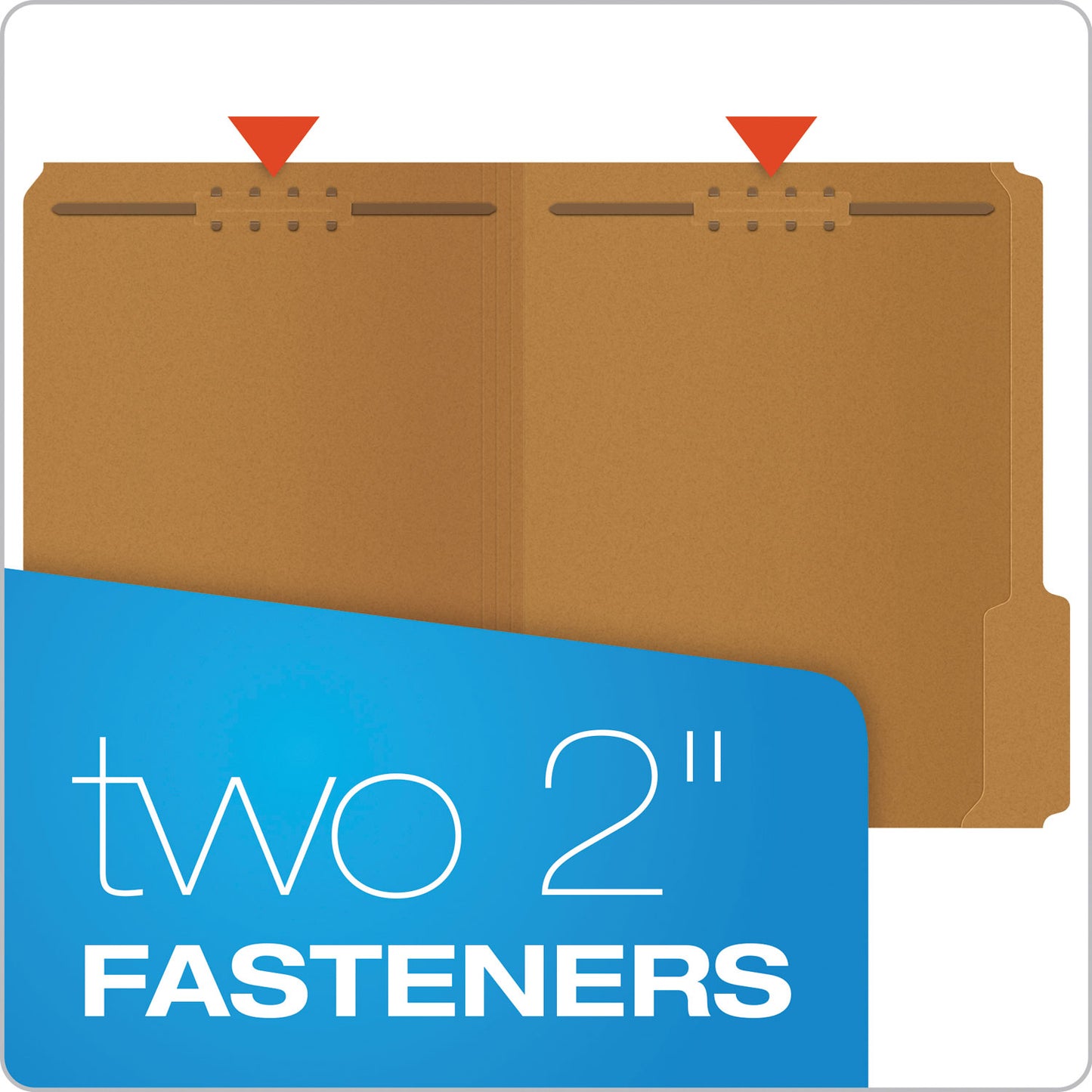 Pendaflex Kraft Fastener Folders, 1/3-Cut Tabs, 2 Fasteners, Letter Size, Kraft Exterior, 50/Box (FK212)