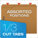 Pendaflex Kraft Fastener Folders, 1/3-Cut Tabs, 2 Fasteners, Letter Size, Kraft Exterior, 50/Box (FK212)