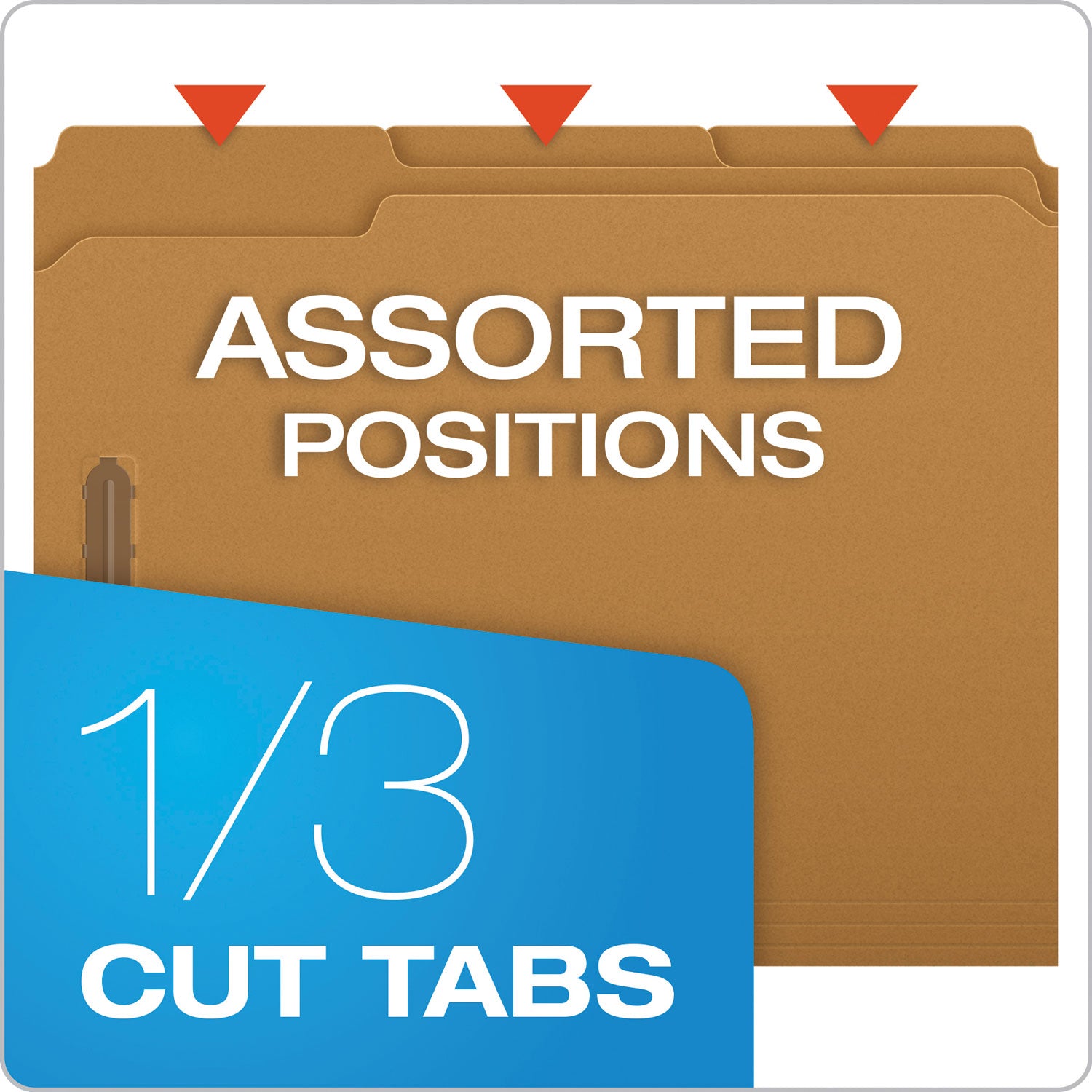 Pendaflex Kraft Fastener Folders, 1/3-Cut Tabs, 2 Fasteners, Letter Size, Kraft Exterior, 50/Box (FK212)