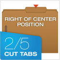 Pendaflex Kraft Fastener Folders, 2/5-Cut Tabs, 2 Fasteners, Letter Size, Kraft Exterior, 50/Box (FK213)