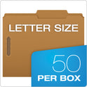 Pendaflex Kraft Fastener Folders, 2/5-Cut Tabs, 2 Fasteners, Letter Size, Kraft Exterior, 50/Box (FK213)