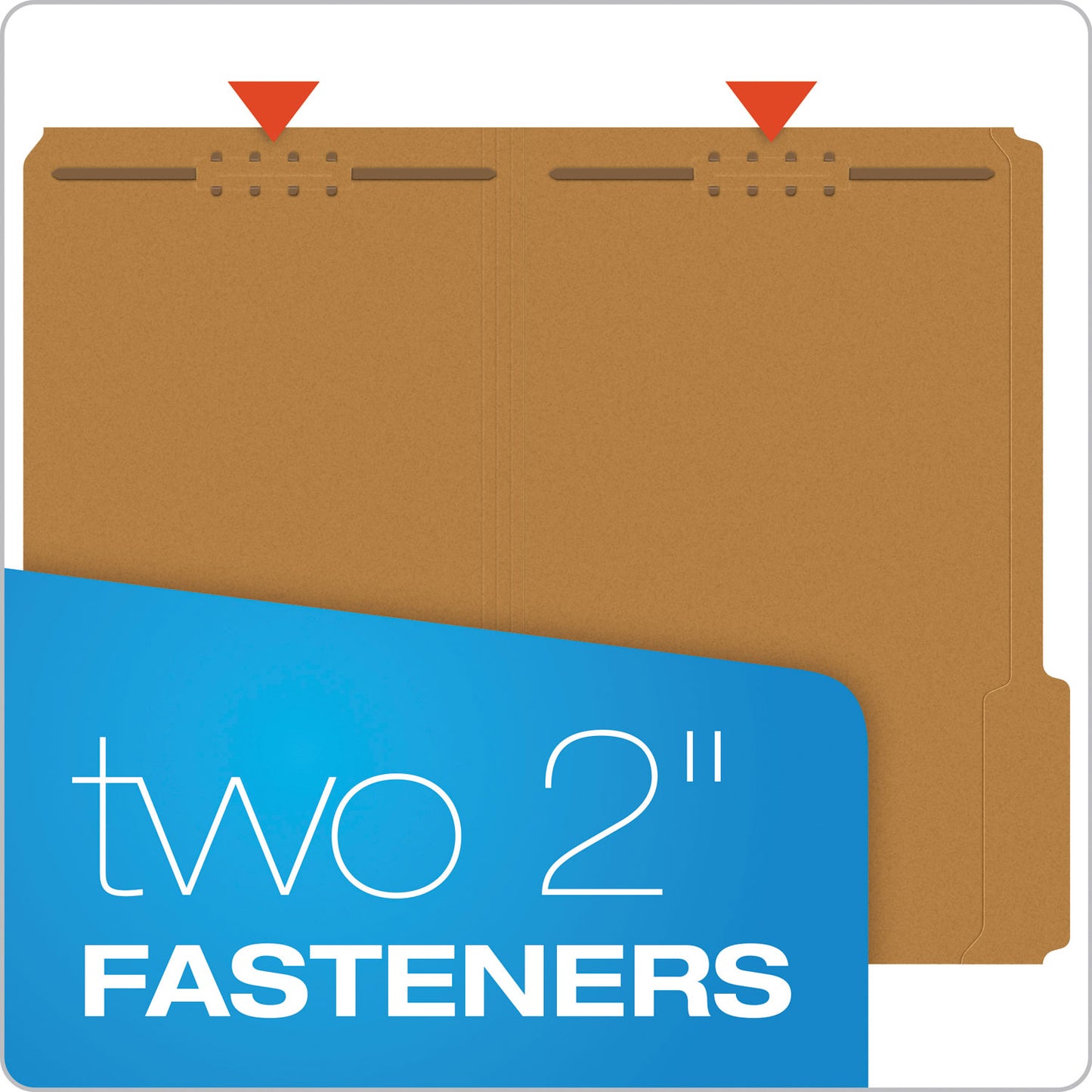 Pendaflex Kraft Fastener Folders, 1/3-Cut Tabs, 2 Fasteners, Legal Size, Kraft Exterior, 50/Box (FK312)