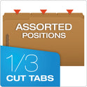 Pendaflex Kraft Fastener Folders, 1/3-Cut Tabs, 2 Fasteners, Legal Size, Kraft Exterior, 50/Box (FK312)