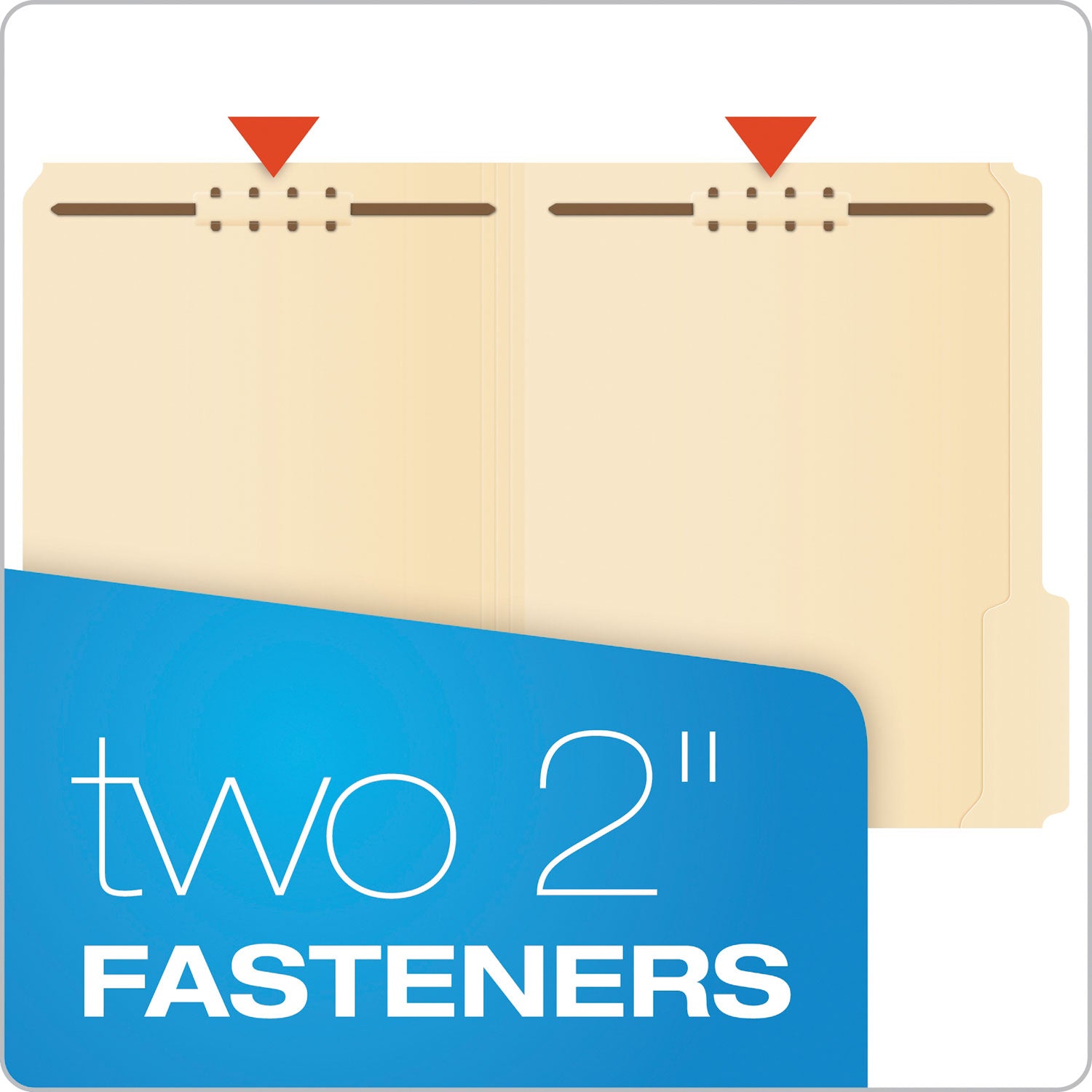 Pendaflex Manila Fastener Folders, 1/3-Cut Tabs, 2 Fasteners, Letter Size, Manila Exterior, 50/Box (FM213)