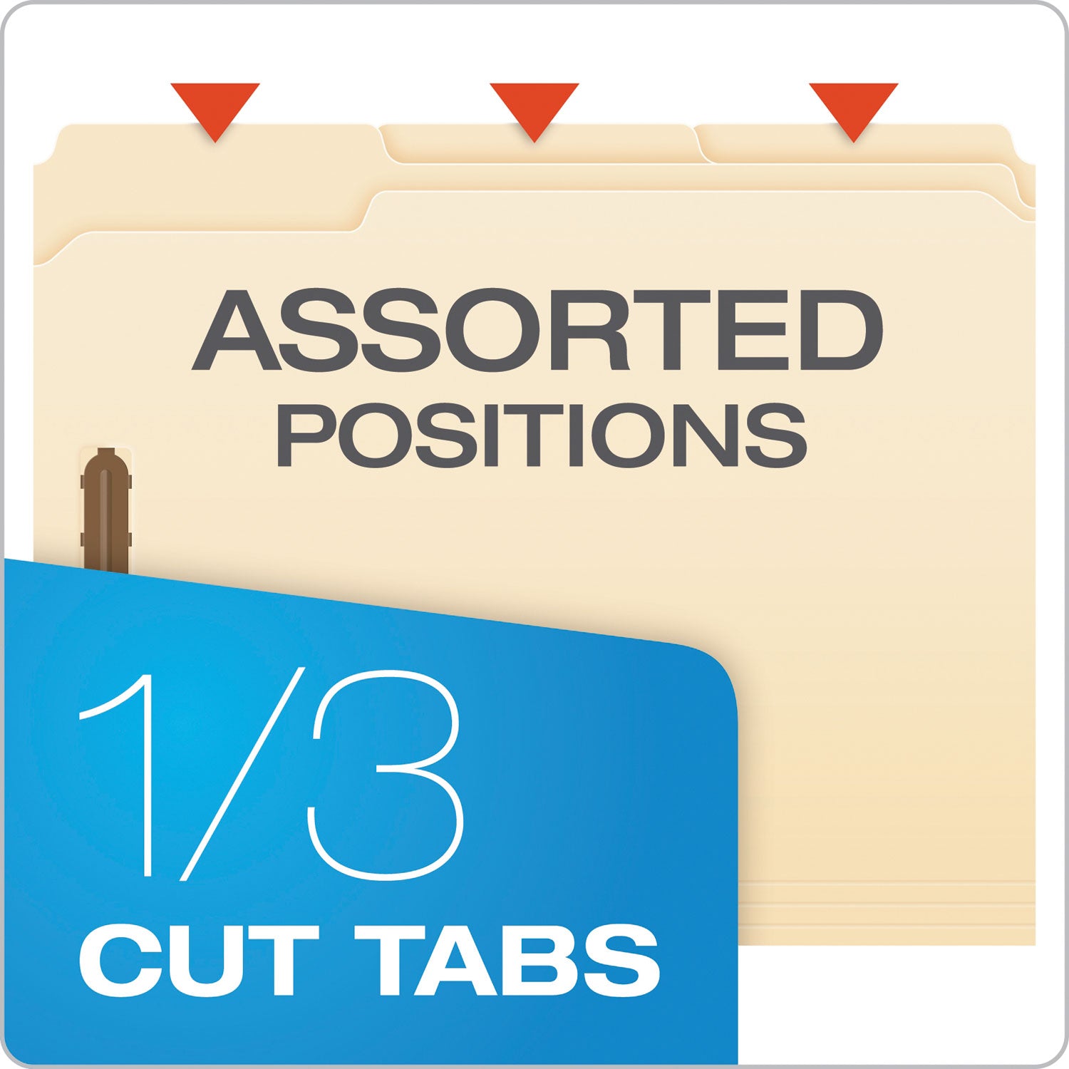 Pendaflex Manila Fastener Folders, 1/3-Cut Tabs, 2 Fasteners, Letter Size, Manila Exterior, 50/Box (FM213)