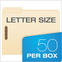 Pendaflex Manila Fastener Folders, 1/3-Cut Tabs, 2 Fasteners, Letter Size, Manila Exterior, 50/Box (FM213)