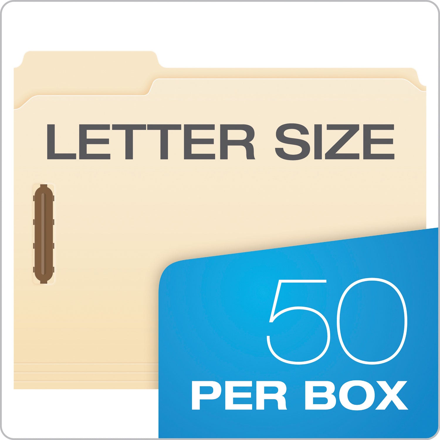 Pendaflex Manila Fastener Folders, 1/3-Cut Tabs, 2 Fasteners, Letter Size, Manila Exterior, 50/Box (FM213)