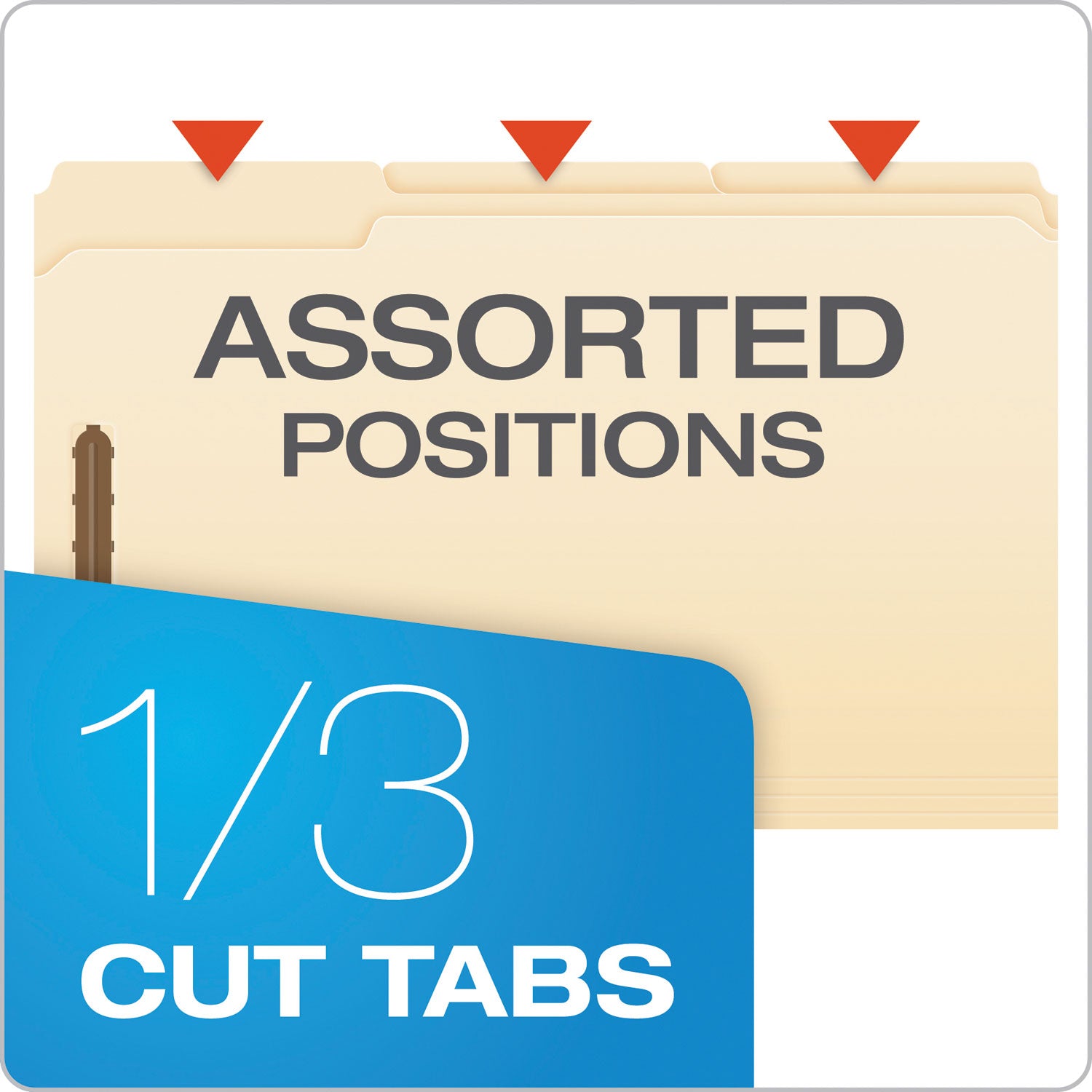 Pendaflex Manila Fastener Folders, 1/3-Cut Tabs, 2 Fasteners, Legal Size, Manila Exterior, 50/Box (FM313)