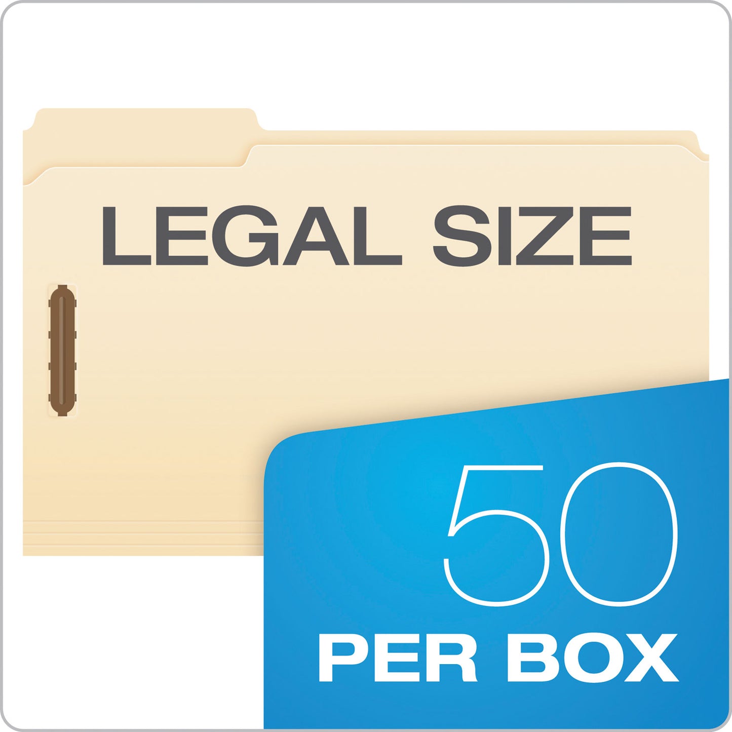 Pendaflex Manila Fastener Folders, 1/3-Cut Tabs, 2 Fasteners, Legal Size, Manila Exterior, 50/Box (FM313)