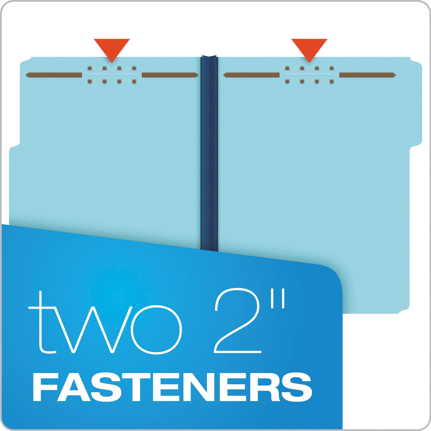 Pendaflex Heavy-Duty Pressboard Folders with Embossed Fasteners, 1/3-Cut Tabs, 1" Expansion, 2 Fasteners, Letter Size, Blue, 25/Box (FP213)