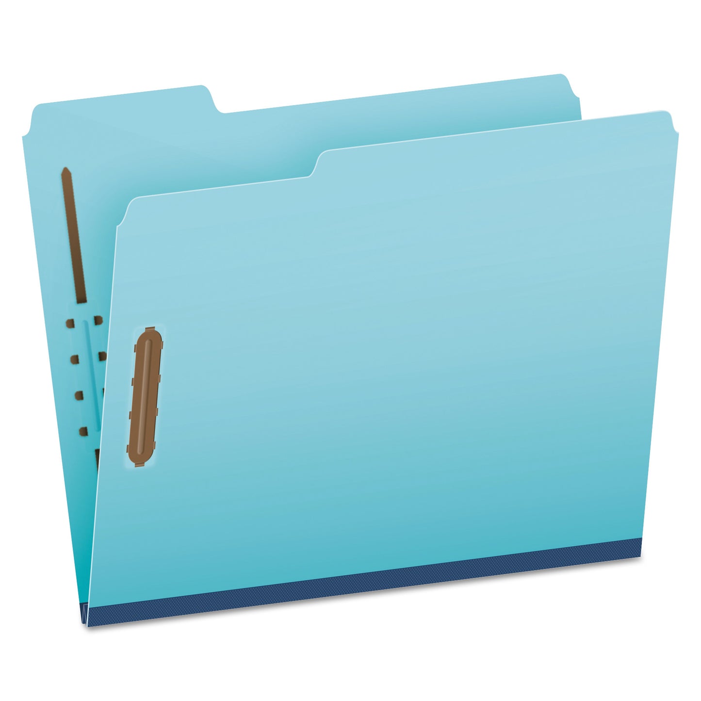 Pendaflex Heavy-Duty Pressboard Folders with Embossed Fasteners, 1/3-Cut Tabs, 1" Expansion, 2 Fasteners, Letter Size, Blue, 25/Box (FP213)