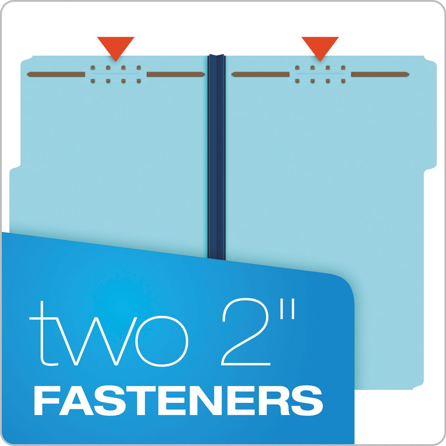 Pendaflex Heavy-Duty Pressboard Folders with Embossed Fasteners, 1/3-Cut Tabs, 1" Expansion, 2 Fasteners, Legal Size, Blue, 25/Box (FP313)
