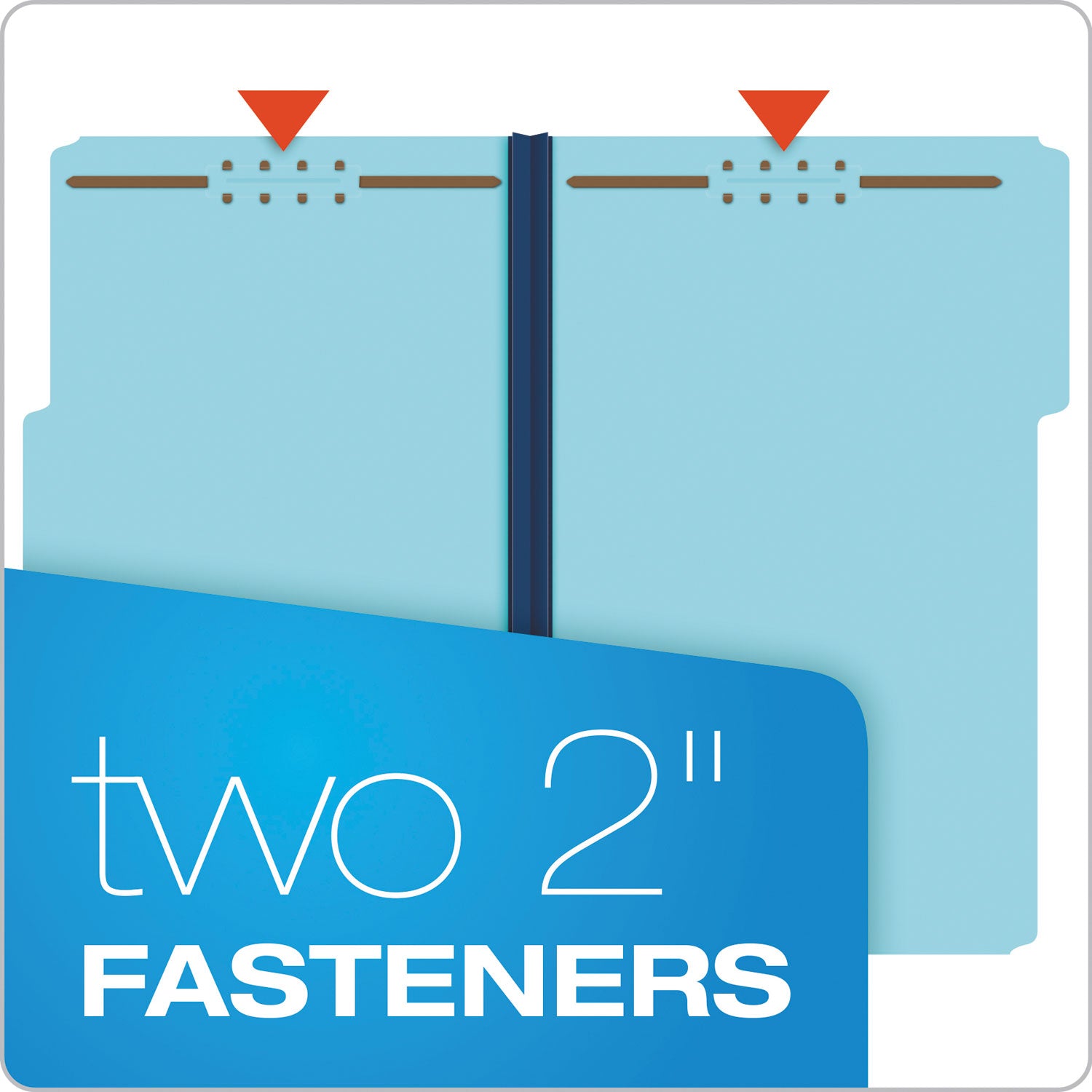 Pendaflex Heavy-Duty Pressboard Folders with Embossed Fasteners, 1/3-Cut Tabs, 1" Expansion, 2 Fasteners, Legal Size, Blue, 25/Box (FP313)