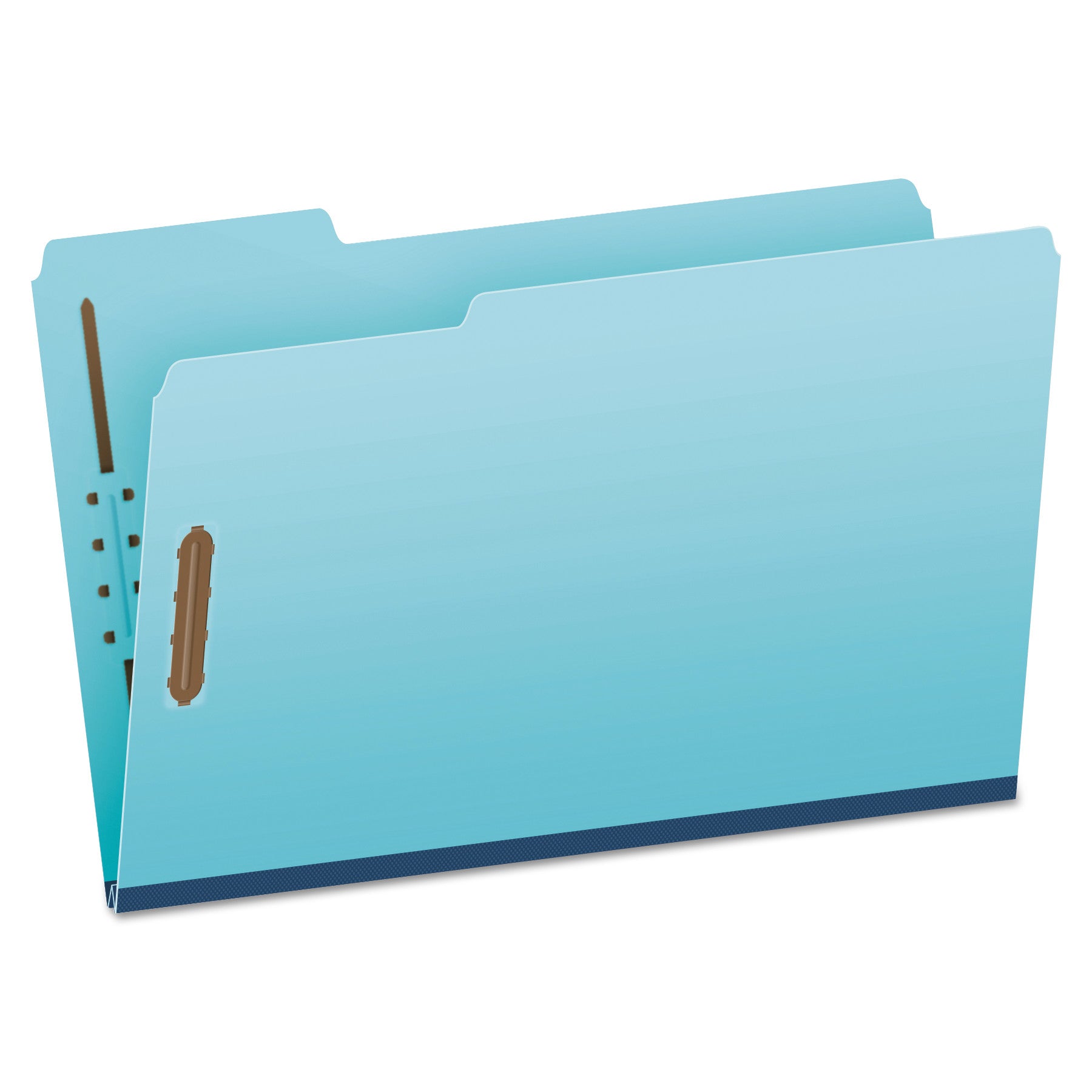 Pendaflex Heavy-Duty Pressboard Folders with Embossed Fasteners, 1/3-Cut Tabs, 1" Expansion, 2 Fasteners, Legal Size, Blue, 25/Box (FP313)