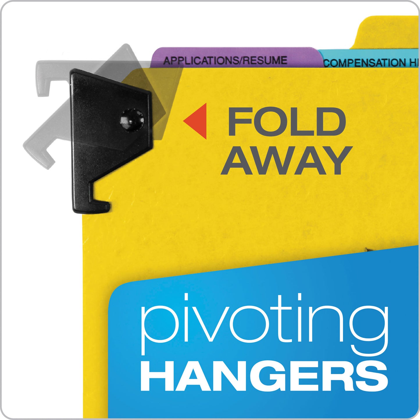 Pendaflex Hanging-Style Personnel Folders, 5 Dividers with 1/5-Cut Tabs, Letter Size, 1/3-Cut Exterior Tabs, Yellow (SER2YEL)