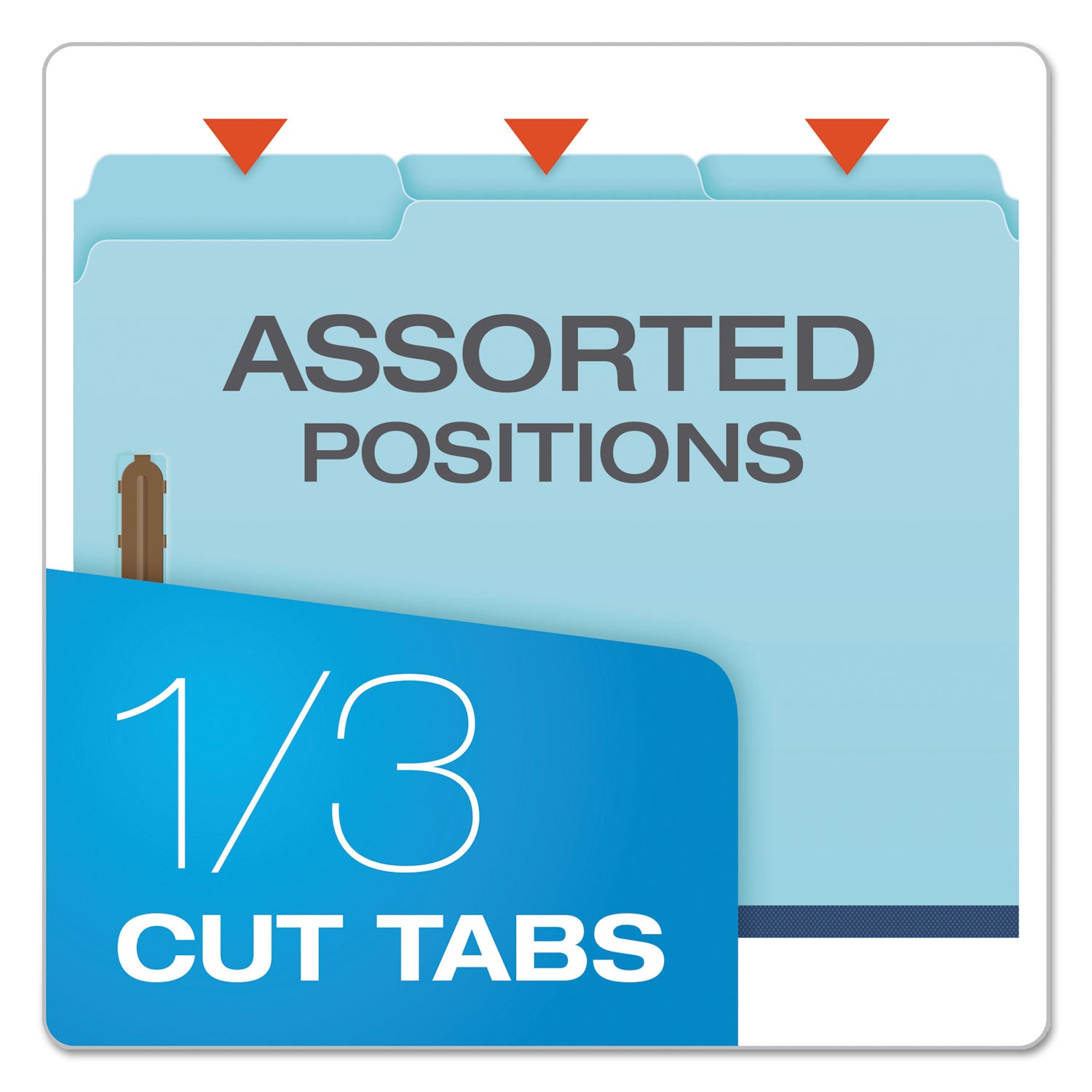 Earthwise by Pendaflex Heavy-Duty Pressboard Fastener Folders, 2" Expansion, 2 Fasteners, Letter Size, Light Blue, 25/Box (61542)