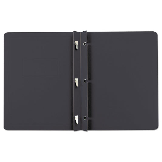 Oxford Title Panel and Border Front Report Cover, Three-Prong Fastener, 0.5" Capacity, 8.5 x 11, Black/Black, 25/Box (52506)