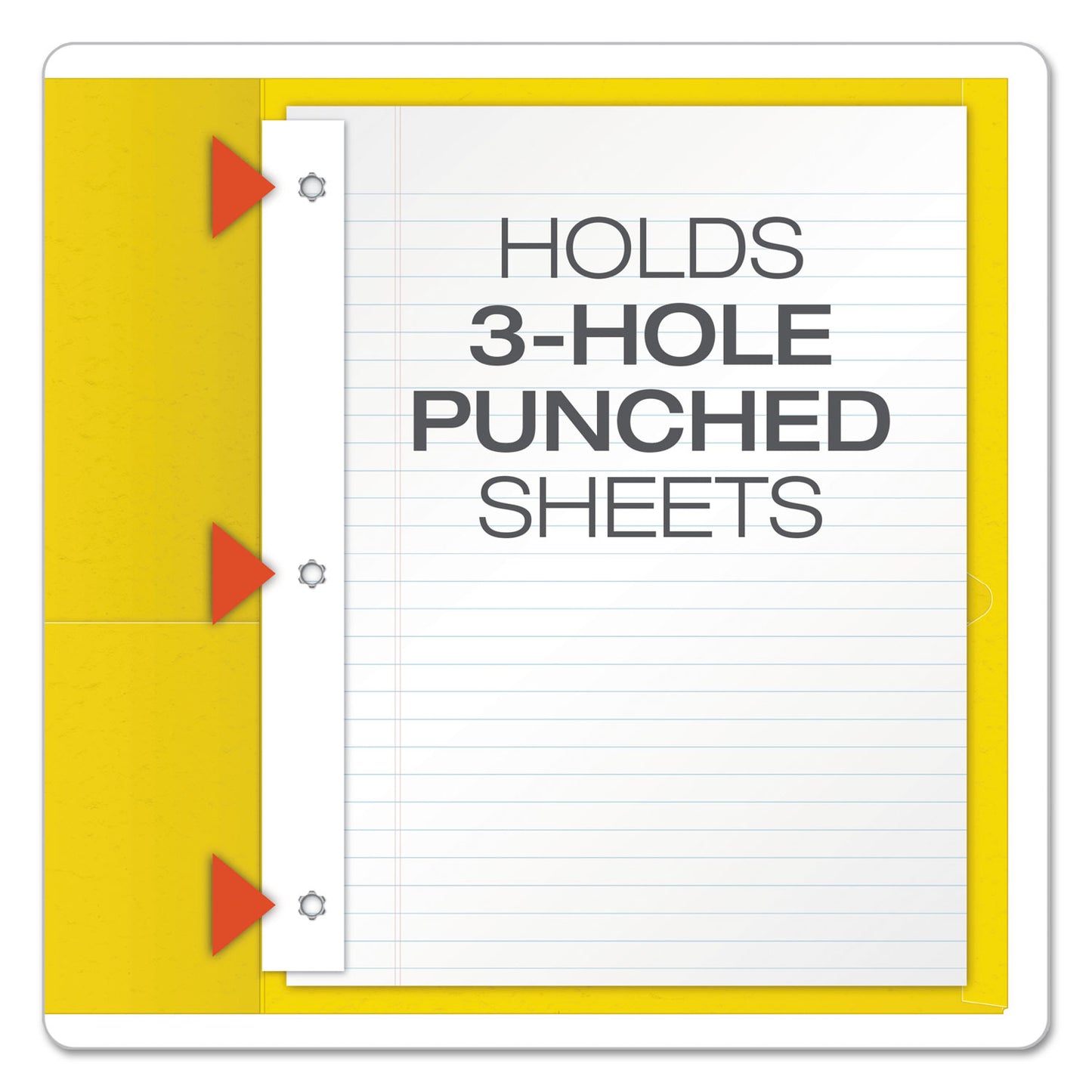 Oxford Twin-Pocket Folders with 3 Fasteners, 0.5" Capacity, 11 x 8.5, Yellow, 25/Box (57709)