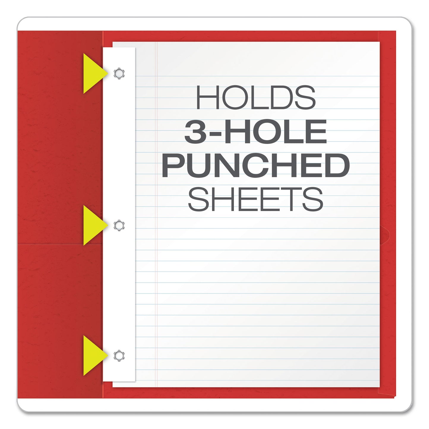 Oxford Twin-Pocket Folders with 3 Fasteners, 0.5" Capacity, 11 x 8.5, Red, 25/Box (57711)