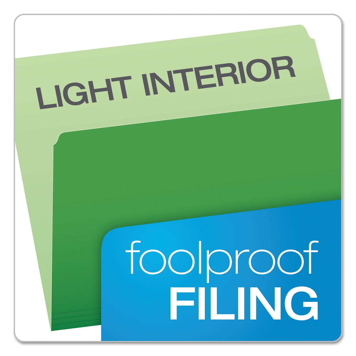 Pendaflex Colored File Folders, Straight Tabs, Letter Size, Green/Light Green, 100/Box (152BGR)