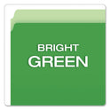 Pendaflex Colored File Folders, Straight Tabs, Letter Size, Green/Light Green, 100/Box (152BGR)