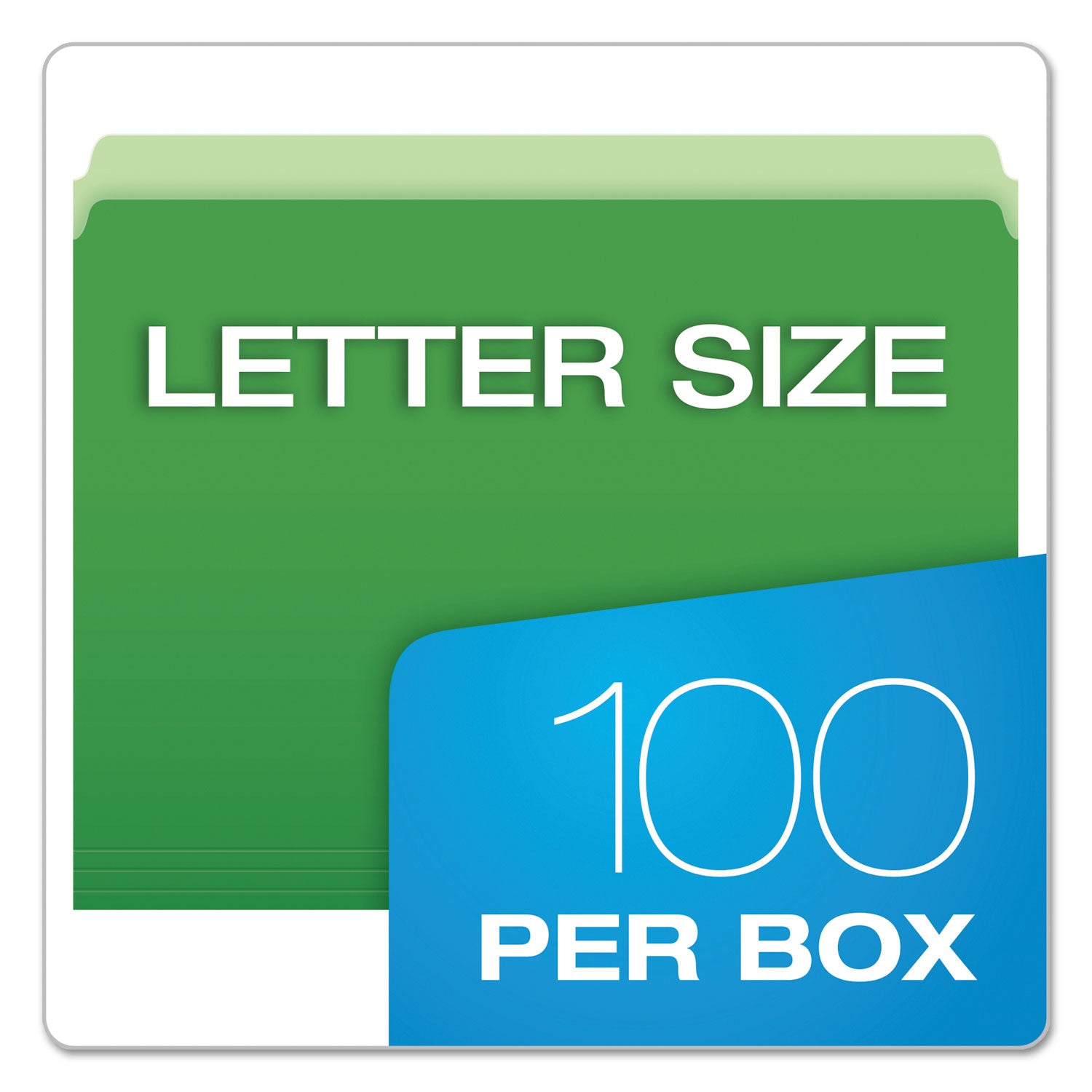 Pendaflex Colored File Folders, Straight Tabs, Letter Size, Green/Light Green, 100/Box (152BGR)
