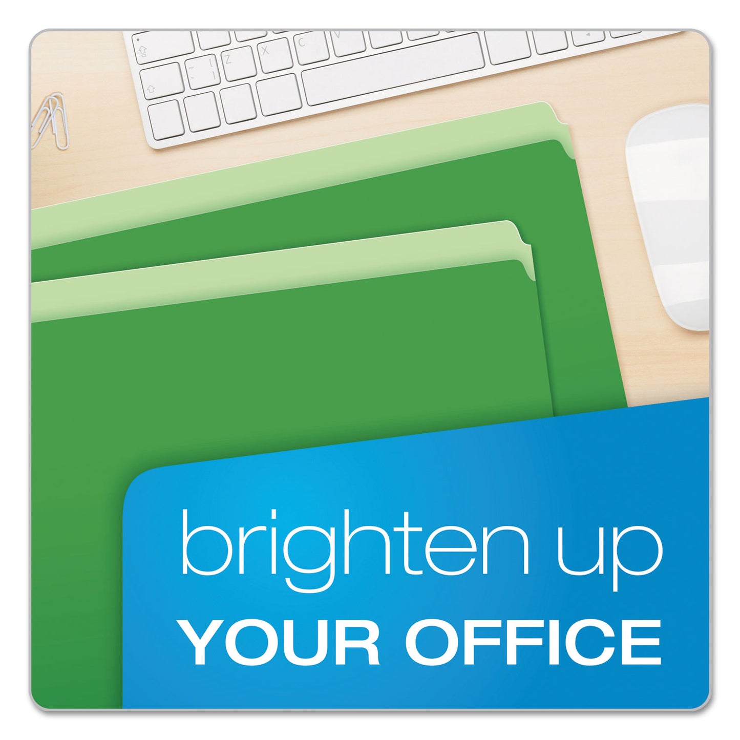 Pendaflex Colored File Folders, Straight Tabs, Letter Size, Green/Light Green, 100/Box (152BGR)