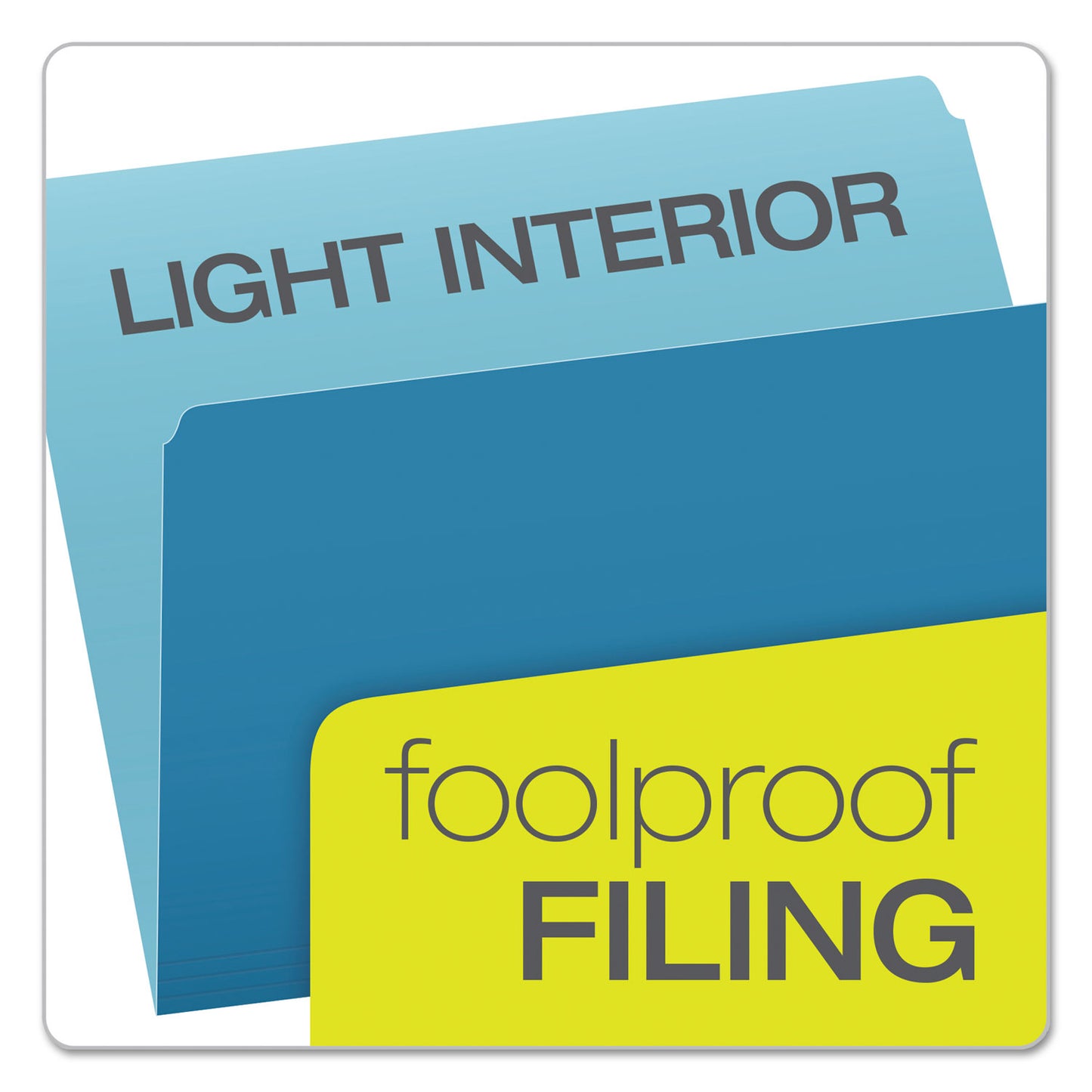 Pendaflex Colored File Folders, Straight Tabs, Letter Size, Blue/Light Blue, 100/Box (152BLU)