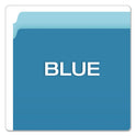 Pendaflex Colored File Folders, Straight Tabs, Letter Size, Blue/Light Blue, 100/Box (152BLU)