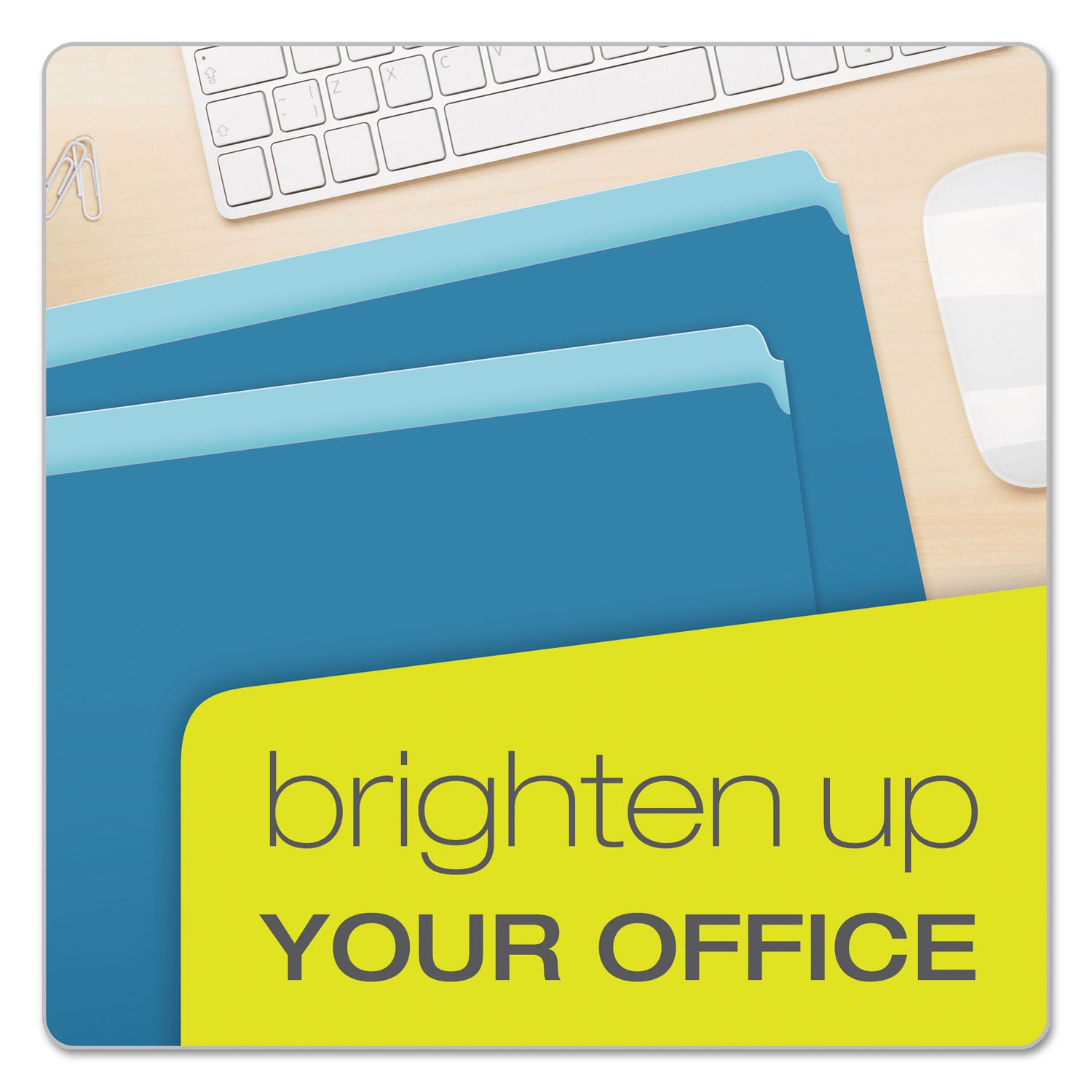 Pendaflex Colored File Folders, Straight Tabs, Letter Size, Blue/Light Blue, 100/Box (152BLU)