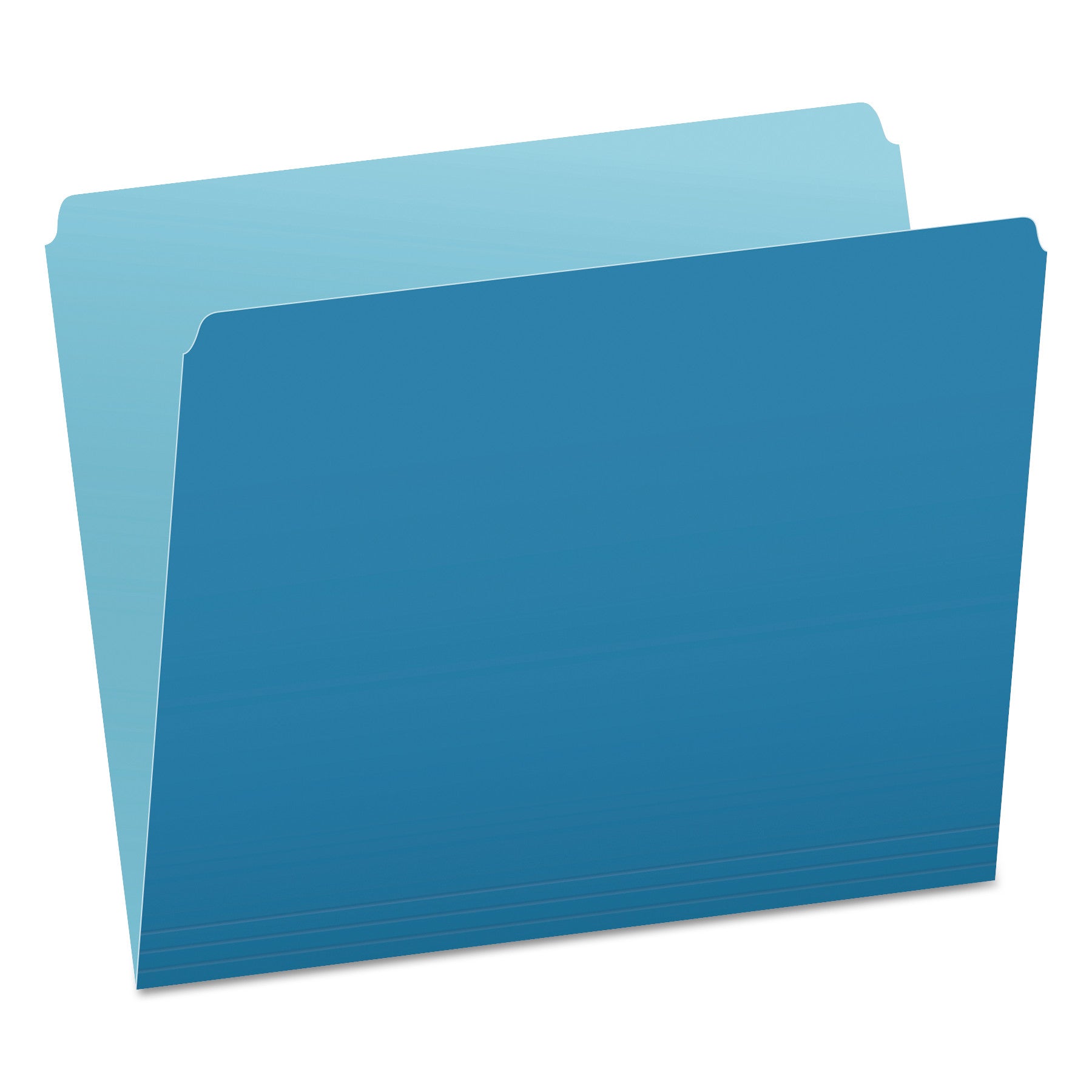 Pendaflex Colored File Folders, Straight Tabs, Letter Size, Blue/Light Blue, 100/Box (152BLU)