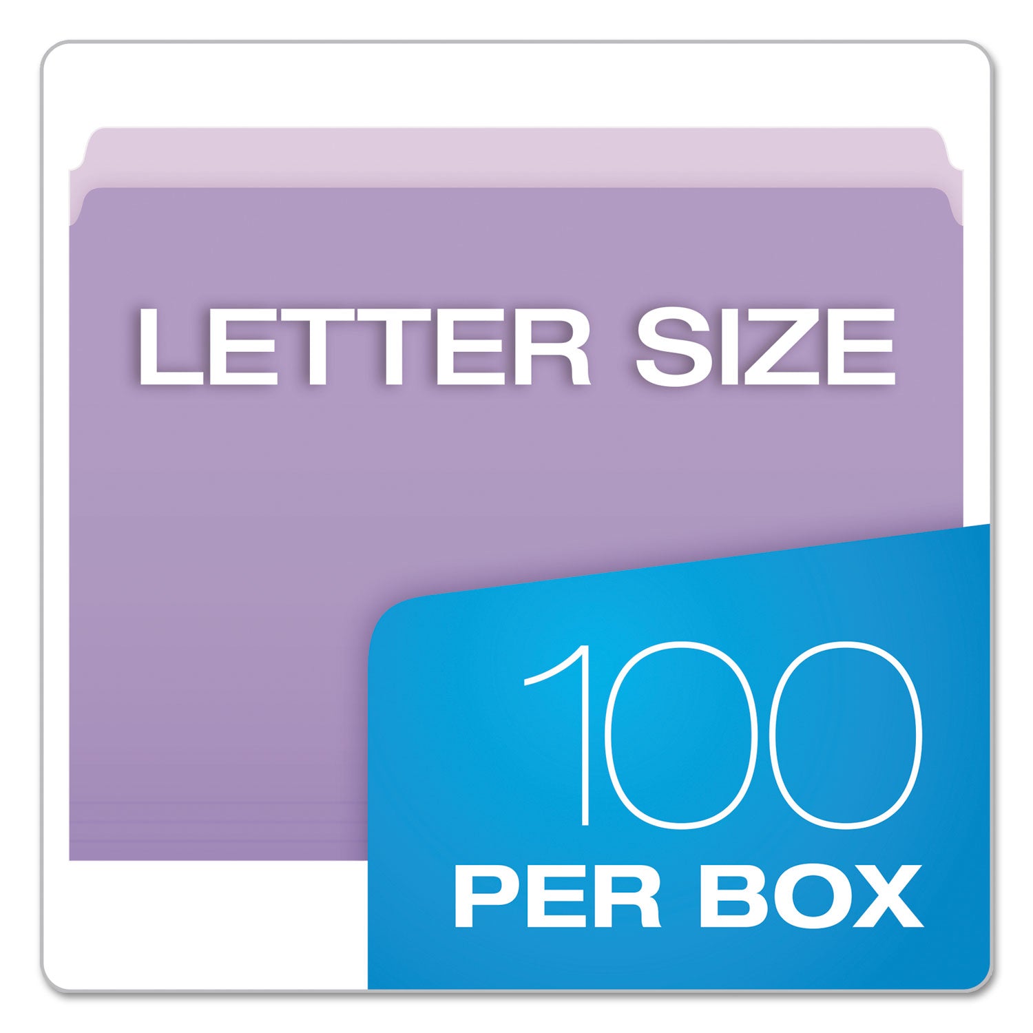 Pendaflex Colored File Folders, Straight Tabs, Letter Size, Lavender/Light Lavender, 100/Box (152LAV)
