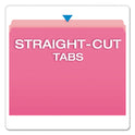 Pendaflex Colored File Folders, Straight Tabs, Letter Size, Pink/Light Pink, 100/Box (152PIN)
