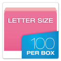 Pendaflex Colored File Folders, Straight Tabs, Letter Size, Pink/Light Pink, 100/Box (152PIN)