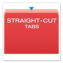 Pendaflex Colored File Folders, Straight Tabs, Letter Size, Red/Light Red, 100/Box (152RED)