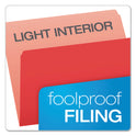 Pendaflex Colored File Folders, Straight Tabs, Letter Size, Red/Light Red, 100/Box (152RED)
