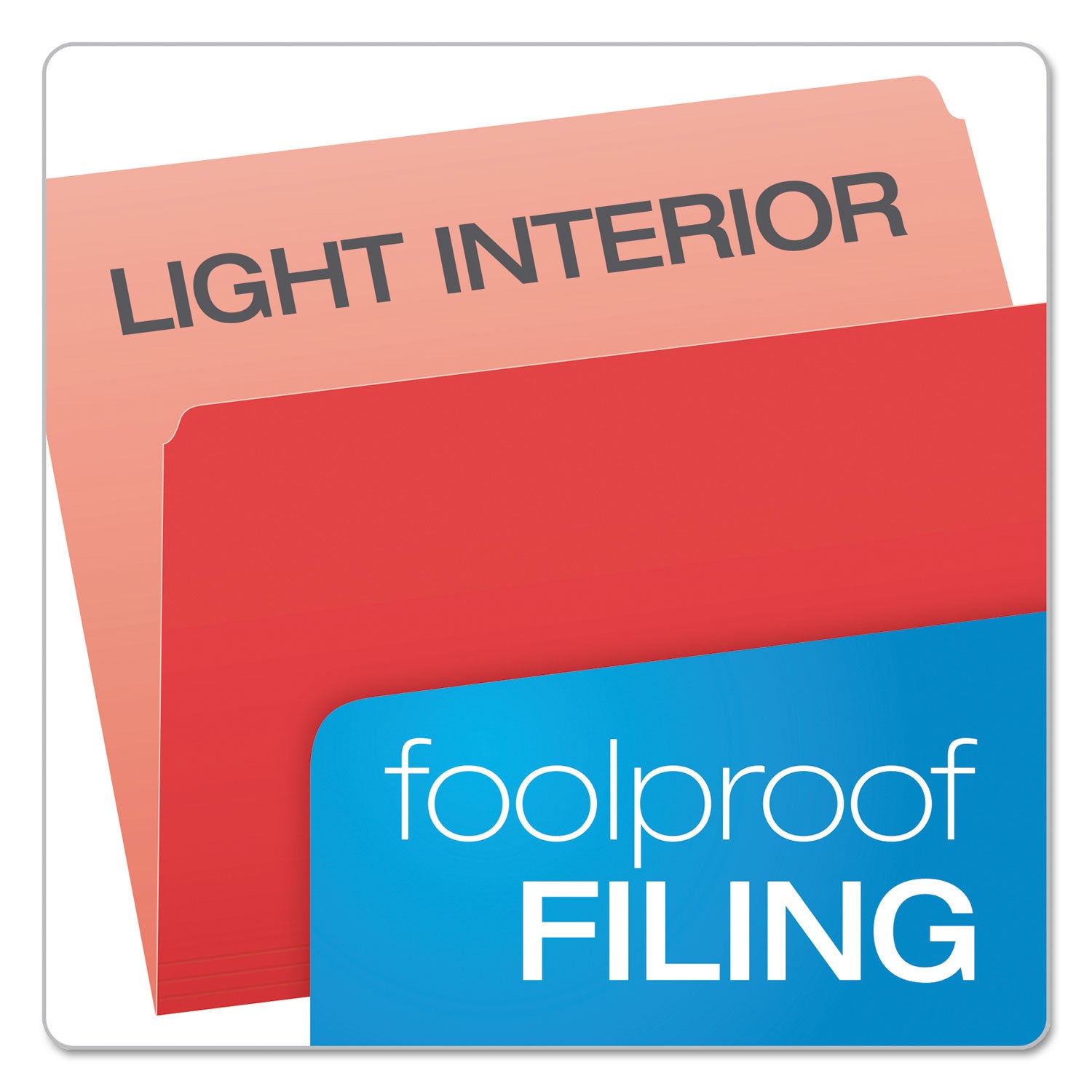 Pendaflex Colored File Folders, Straight Tabs, Letter Size, Red/Light Red, 100/Box (152RED)