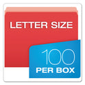 Pendaflex Colored File Folders, Straight Tabs, Letter Size, Red/Light Red, 100/Box (152RED)